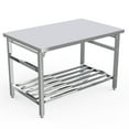 thumbnail image 1 of Table en Acier Inoxydable pour Préparation et Travail, Table de Préparation Commerciale Pliante Robuste en Acier Inoxydable 24 x 60 Pouces avec Tablette Inférieure Ajustable, 1 of 7
