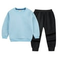 thumbnail image 2 of Boys Clothes Set Kids Spring Fall Round Neck Long Sleeve Elastic Waist 1T 2T 3T Everyday Outfit 2 Pcs, 2 of 4