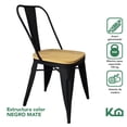 thumbnail image 2 of Set De 4 Sillas Tolix Con Asiento De Madera Para Comedor Interior Exterior negro, 2 of 8