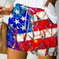 thumbnail image 2 of 4th of July Lounge Shorts Women Wide Leg American Flag Shorts High Waisted Elastic Waist Shorts 2025 Summer Flowy Lounge & Beach Pants with Pockets, 2 of 5