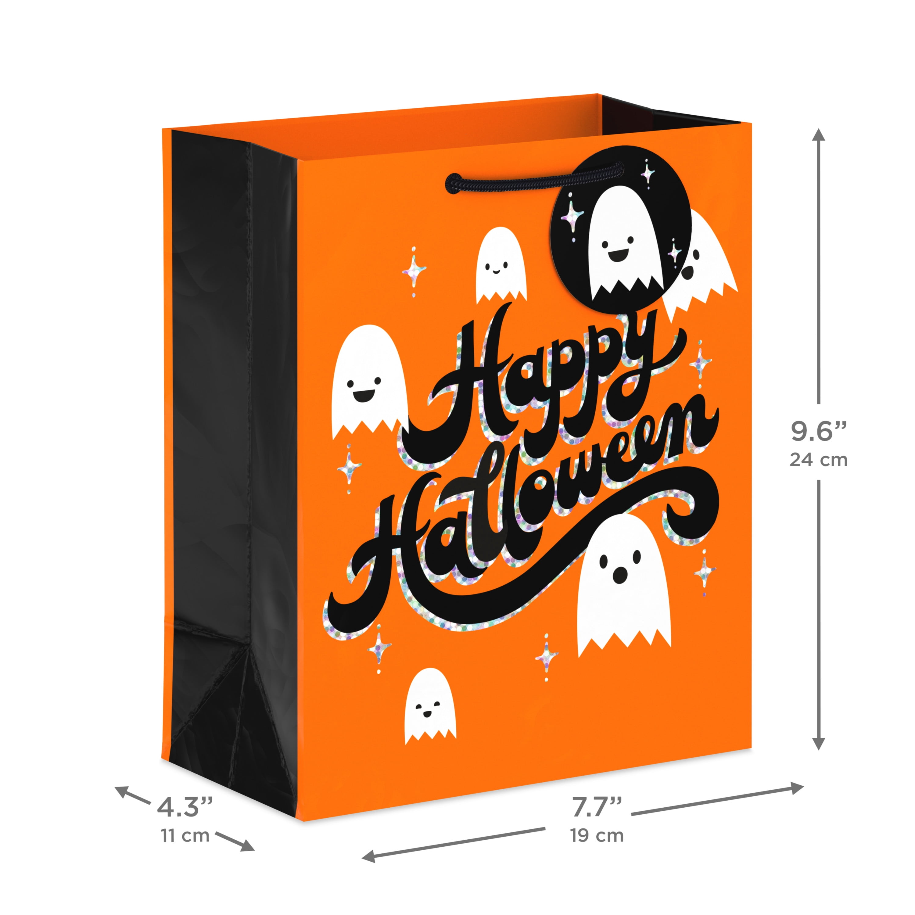 Hallmark Medium Halloween Gift Bag With Tag (Glowing Ghost), 1 Count