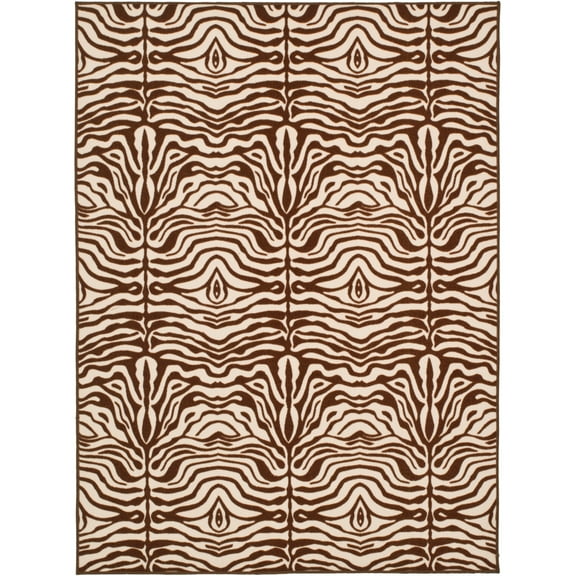 SAFAVIEH Metropolis Kevin Animal Print Area Rug, Cream/Brown, 4'7" x 6'6"