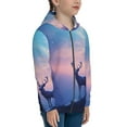 thumbnail image 5 of Pofeuu Night Sky Elk Print Teenage Zipper Hoodie Sweatshirts Hooded Casual Jackets With Pocket For Boys Girls-Medium, 5 of 6