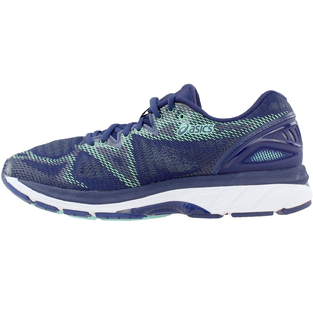 asics gel nimbus 20 women's shoes indigo blue/green