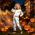 thumbnail image 2 of Leey-World Halloween Pajamas Girls Pajama Set Long Sleeve Top Long Pants Pajamas Kids Halloween Cute Pattern Pj Sets Sleepwear, 2 of 9