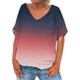 thumbnail image 1 of Posijego T-Shirts à Col en V pour Femmes, Chemise à Manches Courtes Imprimée, Pyjama Décontracté d'Été pour Femmes, 1 of 2