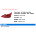 thumbnail image 2 of Right Upper Tail Light Assembly - Compatible with 2009 - 2012 Audi Q5 2010 2011, 2 of 2