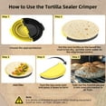 thumbnail image 3 of Tortilla Sealer, 3 in 1 Quesadilla Maker with 10+8+6 Inches, Removable Burrito Crimper for Burritos, Tacos, Pancakes, Calzone, Dumplings(Black Yellow), 3 of 7