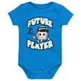 thumbnail image 2 of Newborn & Infant Blue/Black/White Miami Marlins Minor League Player Three-Pack Bodysuit Set, 2 of 4