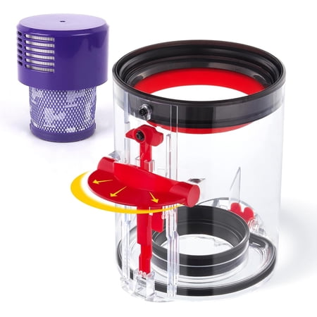 Upgraded Dust Bin Compatible with Dy*son V10 Vacuum Cleaner Canister, Small Bin Replacement Compatible with Dy*son V10 Part No.969509-02 with HEPA Filter