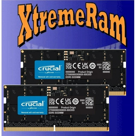 Crucial 64GB Kit (2x 32GB) CT32G48C40S5 DDR5 SODIMM 4800MHz PC5-38400 262Pin Memory