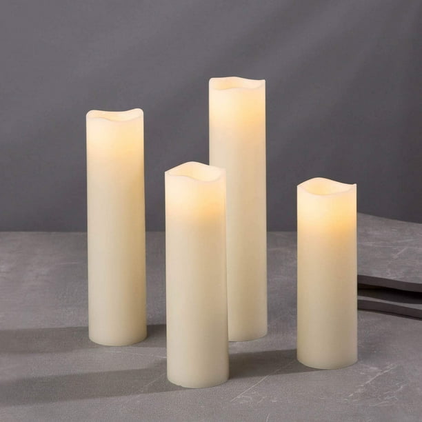 Flameless Candle Set, 2 Inch Diameter - Battery Operated, 4 Pack, Slim