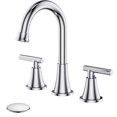 thumbnail image 1 of Grifo de baño Hurran Chrome para lavabo con 3 orificios y desagüe desplegable, 1 of 8