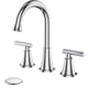 thumbnail image 1 of Grifo de baño Hurran Chrome para lavabo con 3 orificios y desagüe desplegable, 1 of 8