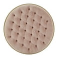 thumbnail image 5 of Weston Home Oddie Gold Finish Velvet Button Tufted Round Ottoman, Blush Pink, 5 of 6