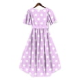 thumbnail image 6 of Uootdi Polka Dot Dresses for Women V Neck Tie Waist Short Sleeve Casual Flowy Midi Dresses Lightweight Elegant Gift, 6 of 7