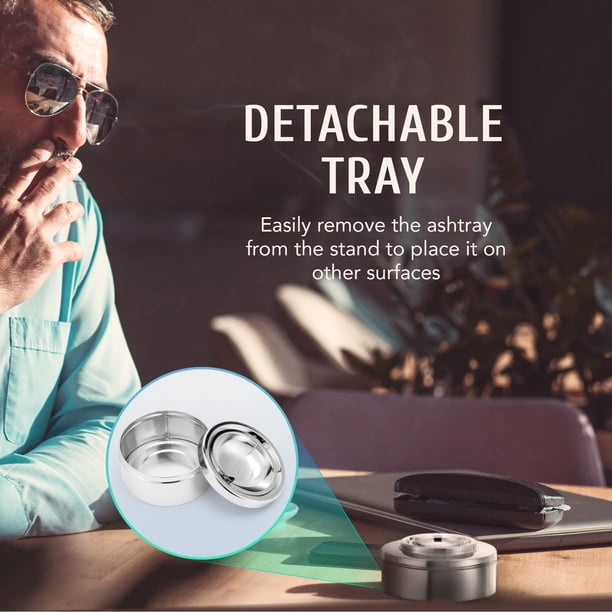 Outdoor Ashtray: Floor Standing, Self-Cleaning, Contemporary Retro