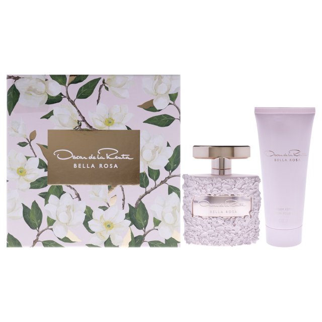 Bella Rosa Oscar De La Renta set de regalo 2 piezas EDP en aerosol 3,4 oz loción corporal 3,4 oz