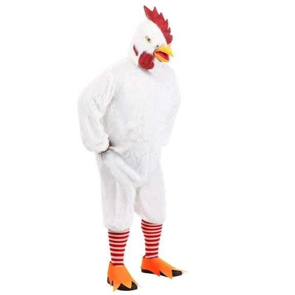 Plus Size White Rooster Costume for Adults
