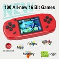 thumbnail image 6 of Beijue 16 Bit Handheld Games for Kids Adults 3.0'' Large Screen Preloaded 100 HD Classic Retro Video Games no Need WiFi USB Rechargeable Seniors Electronic Game Player Birthday Xmas Present Red, 6 of 6