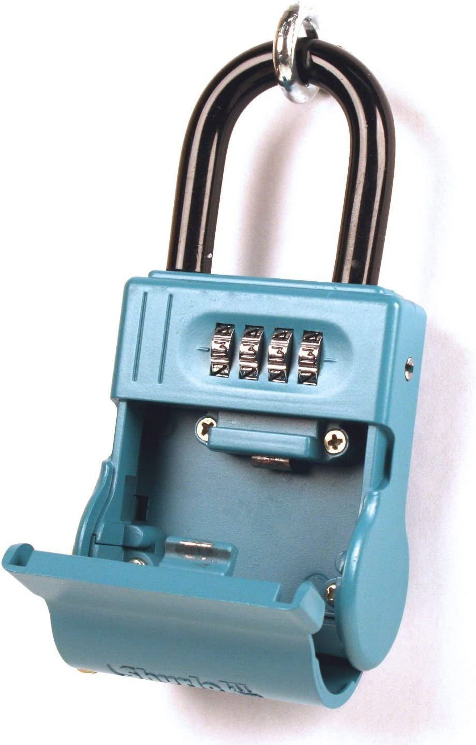 ShurLok SL-600W 4 Dial Numbered Key Storage Combination Lock Box, Blue