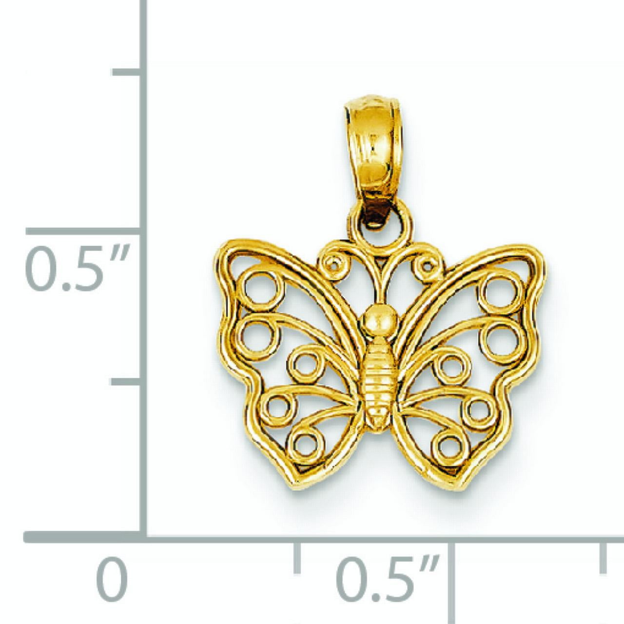 14k Cut-Out Butterfly Pendant