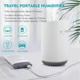 thumbnail image 5 of Humidifier, Mini Small Humidifiers Travel Portable Desk Humidifier with Night Light Waterless Auto-off Whisper Quiet, Wireless Humidifiers for Bedroom Office Plants(White), 5 of 8