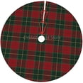 thumbnail image 2 of Falda de árbol de Navidad de 48 pulgadas, adornos navideños a cuadros de Búfalo, rojo, verde y dorado, para fiestas, interiores y exteriores, 2 of 4