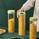 thumbnail image 5 of Frasco hermético alto y transparente con tapa para almacenar alimentos - 28 x 9 cm - Recipiente de plástico para pasta, espaguetis, harina, cereales y granos de café - Organización de la despensa -, 5 of 7