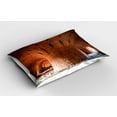 thumbnail image 2 of Ambesonne Orange Pillow Sham 2 Pack, Old Brick Factory Wall, 36"x20", Orange, 2 of 3