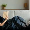 thumbnail image 3 of Landscape Soft Flannel Fleece Throw Blanket, Romantic Late Night Lonely Tree Silhouettes and Seascapes Rippling Ocean, Cozy Plush for Indoor and Outdoor Use, 50" x 70", Black and Blue, by Ambesonne, 3 of 5