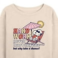thumbnail image 3 of Peanuts - Hard Work - Women's Lightweight French Terry Long Sleeve Shirt, 3 of 6