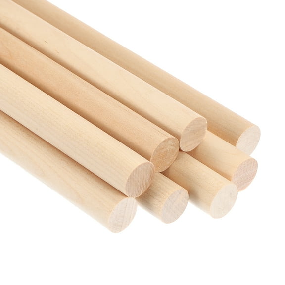 3/5x5.91inch Wooden Dowel, 240 Pcs Dowel Rod Wood Dowels Wood Sticks Unfinished Round, 15mm x 150mm