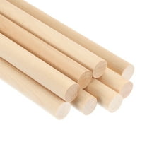 3/5x5.91inch Wooden Dowel, 240 Pcs Dowel Rod Wood Dowels Wood Sticks Unfinished Round, 15mm x 150mm