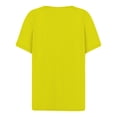 thumbnail image 4 of Pxiakgy Short Sleeve T Shirts for Women V Neck Button Down Tops with Pocket Loose Fit Blouse for Daily Wear Henley Summer Tops Casual Button Down Shirts Loose Fitted Gradient Tees Fashion Yellow M, 4 of 5