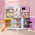 thumbnail image 5 of iYofe Wooden Pretend Play Kitchen Set, Extra-Large Interactive Toy Kitchen w/Real Sounds, Oven, Sink, Curtain & 18 Accessories, Colorful, 5 of 8