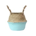 thumbnail image 2 of Xihbxyly Cesta de Mimbre de Algas Marinas, Maceta Tejida a Mano, Diseño Plegable para Ahorrar Espacio, Material Natural, Opciones de Color Azul, Beige, Blanco y Gris, Decoración Del Hogar, Tamaño 22, 2 of 7