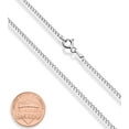thumbnail image 3 of Miabella Italian 925 Sterling Silver 2.3mm Curb Cuban Link Chain Necklace Made in Italy (Length 26 Inches), 3 of 6
