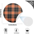 thumbnail image 3 of Orange & Black Buffalo Plaid Round Placemat Set of 4, Non-Slip Heat Resistant & Waterproof Plate Pads for Dinner Table Table Placemats, 15.4 in Home Decor, 3 of 6