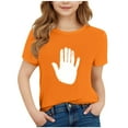 thumbnail image 2 of YUNAFFT T-Shirts à Manches Courtes pour Garçons et Filles, Imprimé Orange, Col Rond, Coupe Décontractée, 2 of 4