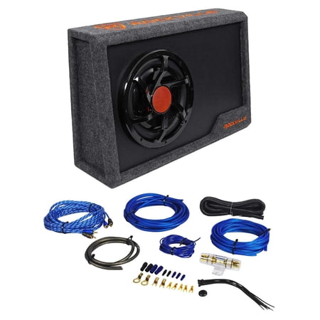 Rockville RWS10CA Slim 1000w 10  Powered Loaded Car Subwoofer Enclosure+Wire Kit price history on PriceWatchPro