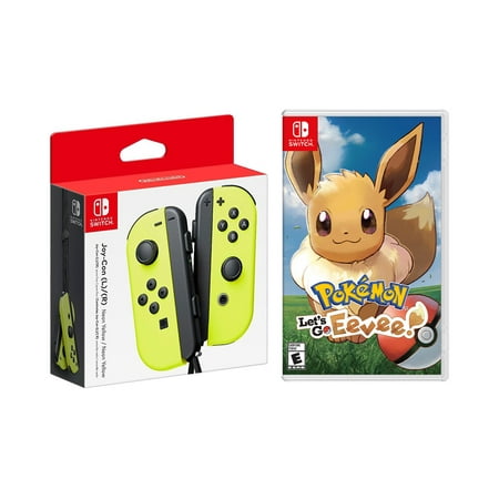 Nintendo Switch Joy-Con (L/R) - Neon Yellow, Pokemon: Let's Go, Eevee! (Game Disc), Console Not (Best Gba Games Pokemon Yellow)