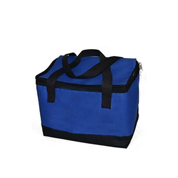 Inteprter Bolsas aisladas Contenedor de comida de mano Picnic al aire libre Engrosamiento Bolsa de almuerzo de mantenimiento fresco Oficina Organizadores de utensilios de cocina Azul 25*16*19