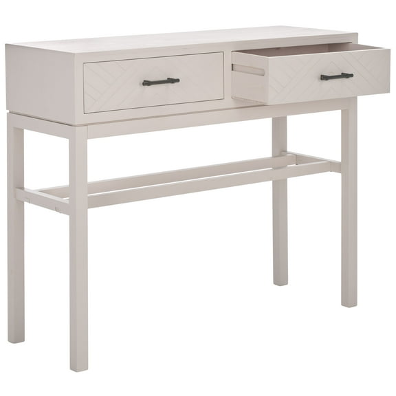 SAFAVIEH Ajana Amish Style 2 Drawer Rectangle Console, Summer Gray