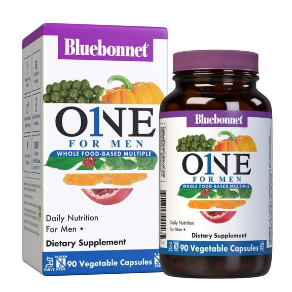 Bluebonnet Men’s One, Whole Food Multiple, K2, Organic, Energy, Vitality*, 90 Days