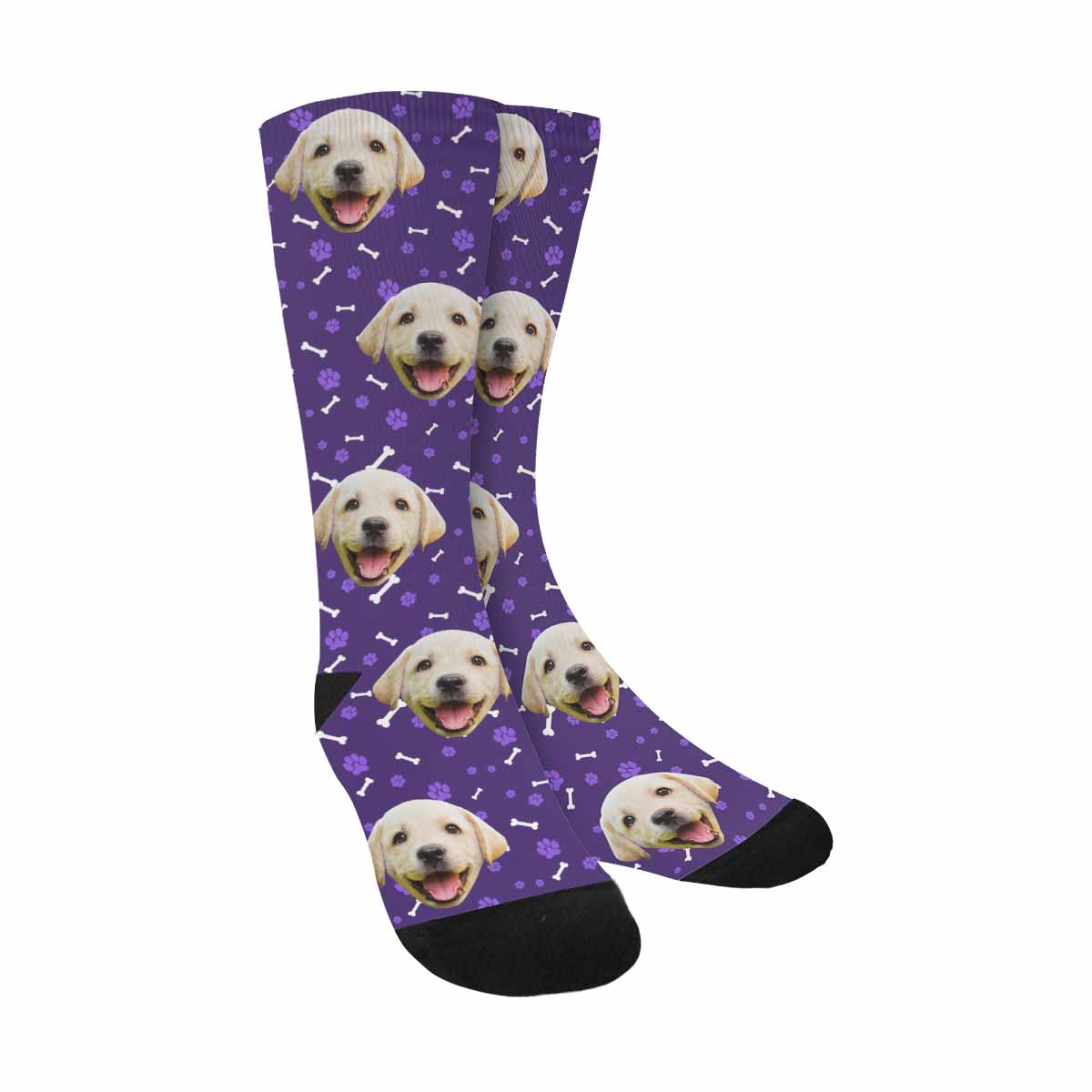 SUNENAT Men's Crew Socks with Dog Face, Personalized Pet Unisex Socks