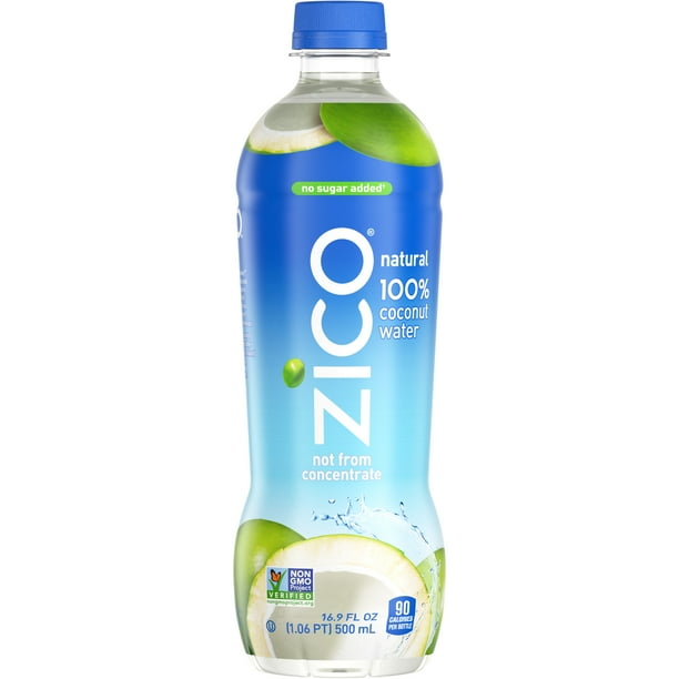 Zico 100 Coconut Water, No Sugar Added, 16.9 fl oz