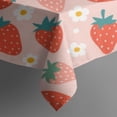 thumbnail image 4 of Red Strawberry Plants Fruit Flower Pink Rectangle Tablecloth 60"x102",Waterproof Polyester Rectangle Table Cloth, Wipeable Spillproof Polyester Tablecloth for Dining, Camping, Indoor and Outdoor, 4 of 6