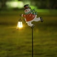 thumbnail image 4 of Solar-Powered Snowman Garden Ground Stake Light - Resin Patio Ambiance Lamp, Christmas Outdoor Decor, Auto-On/Off Solar Function, Weather-Resistant, Soft Glow, 32.28*9.44in, A, 4 of 9