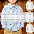 thumbnail image 3 of felwors Toddlers Baby Boys Lapel Long Sleeves Cotton Button Down Lapel Shirts Girls T-Shirts Kids Tops Graphic Car Print Tee (Blue,1-2 Years), 3 of 7